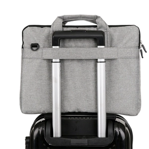 Graue 15,6 Zoll Laptoptasche mit Kofferschlaufe für Reisen und Handgepäck-Befestigung
