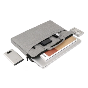 Hellgraue Laptoptasche mit Multifunktionsfächern für Computer und Zubehör