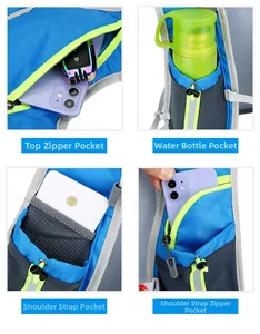 Dettagli dello zaino da ciclismo impermeabile con trama a nido d'ape e tasche a rete