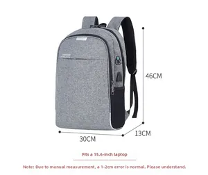Tableau des tailles détaillé pour sac à dos ordi 15,6 pouces avec port USB et dimensions