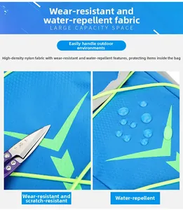 Dettaglio del tessuto in nylon resistente all'abrasione e idrorepellente per zaino outdoor