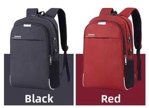 Vue détaillée sac à dos business avec port de charge USB, cadenas et prise casque