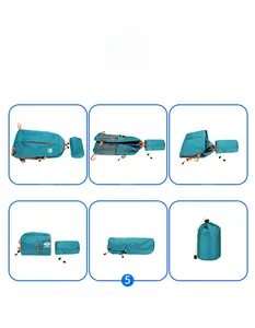 Guide détaillé en 6 étapes pour plier le sac à dos de randonnée léger et imperméable bleu