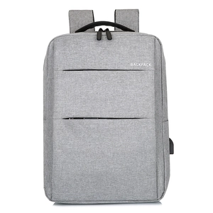 Business laptop backpack in dark grey with USB charging port and minimalist structure