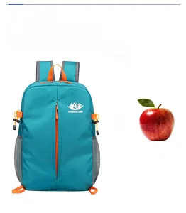 Sac à dos de randonnée léger 0,21kg en bleu-vert avec détails orange et poche en filet