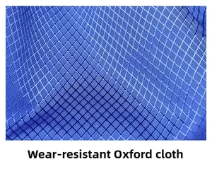 Gros plan sur le tissu oxford bleu à texture diamant d'un sac à dos de sport