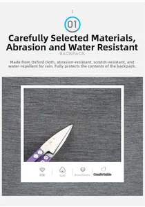 Détail du tissu Oxford gris montrant la texture résistante à l'usure et imperméable du sac