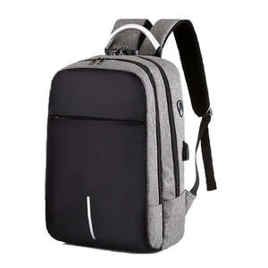 Business Laptop Rucksack mit USB-Anschluss und Reflexstreifen in Dunkelgrau
