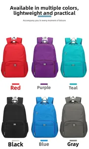 Sacs à dos pliables en nylon léger en six couleurs dont rouge, violet et noir