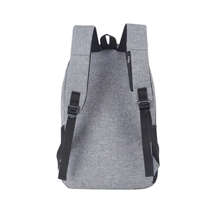 Sac à dos d'affaires gris pour ordinateur avec poche antivol et bretelles réglables