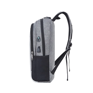 Sac à dos gris business pour ordinateur avec port USB et serrure antivol à combinaison