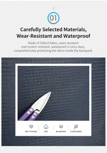 Dettaglio macro del tessuto oxford resistente all'abrasione e impermeabile su zaino