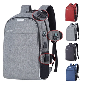 Sac à Dos Ordinateur Portable Business Avec Port De Charge USB Trou Pour Écouteurs Serrure Antivol Imperméable Sac De Voyage Homme Femme