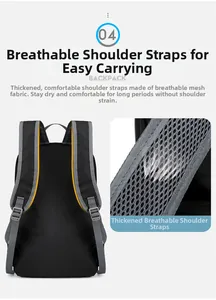 Detail of thickened breathable mesh shoulder straps on a durable hiking backpack