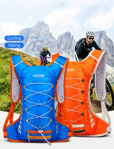 Detail view of 12L lightweight outdoor cycling backpack with breathable mesh straps