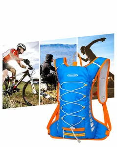 Detail view of the 12L lightweight outdoor cycling backpack with reflective straps