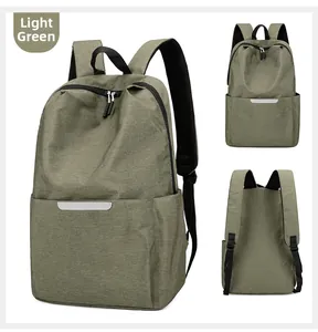 Vues avant et arrière du sac à dos réfléchissant vert clair avec bretelles réglables