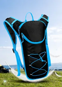 Lightweight cycling backpack with honeycomb nylon texture and adjustable chest straps