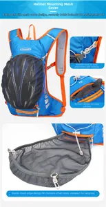 Zaino da ciclismo outdoor da 12 litri con rete per casco e ganci a sgancio rapido