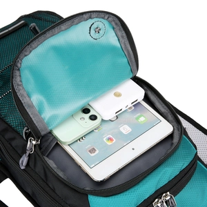 Outdoor-Fahrradrucksack in Seeblau mit großem Fassungsvermögen für Elektronik und Zubehör