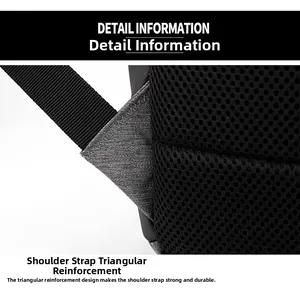 Detail of reinforced triangle stitching on shoulder straps for enhanced durability