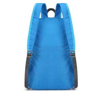 Waterproof large capacity foldable travel backpack with S-shaped shoulder straps in blue