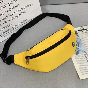 Sac banane extérieur jaune vif polyvalent avec sangle réglable et poches zippées