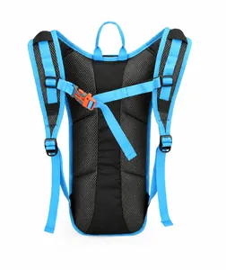 Detail of breathable mesh back panel and orange safety buckle on the outdoor cycling backpack
