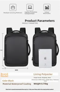 Waterproof leather film business laptop backpack size and material specification guide