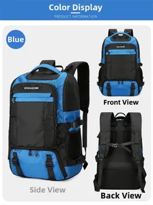 Detailed multi-angle views of blue waterproof insulated thermal picnic backpack