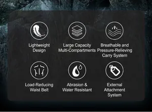 Features of the lightweight hiking backpack with large capacity and ergonomic support system