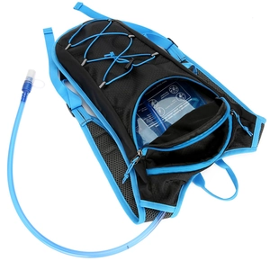 Blue and black 2L hydration backpack with water bladder for outdoor cycling and hiking