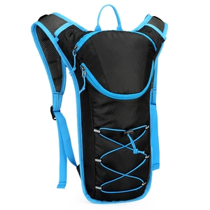 Outdoor hydration backpack for cycling with honeycomb texture and reflective stripes