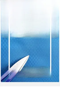 Detail of durable, waterproof blue nylon fabric featuring scratch-resistant material texture