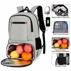 Sac à Dos Isotherme Multifonctionnel Pour Ordinateur Portable Tissu Oxford Sac Imperméable Avec Port De Charge USB Pour Pique-nique Voyage Livraison Hommes Femmes