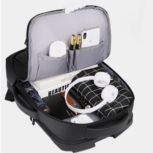 Business laptop backpack with spacious internal compartments for electronics and office gear