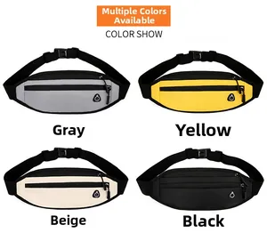Comparación detallada de riñoneras deportivas en colores gris, amarillo, beige y negro