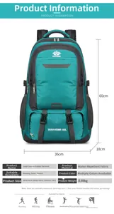 Detaillierte Größenangaben für den wasserdichten 60L Outdoor Wanderrucksack
