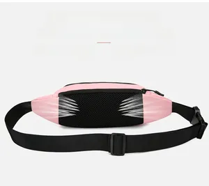 Marsupio rosa con imbottitura in rete a nido d'ape traspirante e cinturino in nylon