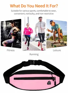 Detail der rosa Sport-Gürteltasche mit verstellbarer Schnalle und Kopfhöreranschluss