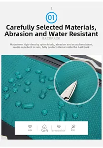 Macro detail of waterproof high-density nylon fabric on outdoor hiking backpack