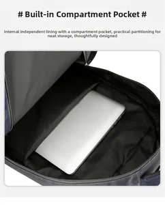 Detail view of internal laptop sleeve and organized storage compartment in hiking backpack