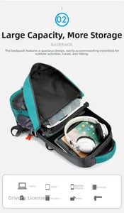 Top view of large outdoor backpack showing spacious storage for laptop and gear