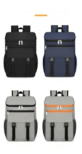 Waterproof thermal picnic backpack in black blue grey and grey orange color options