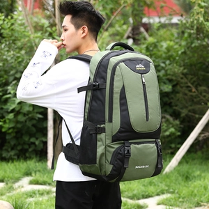 85L military green outdoor hiking backpack for climbing with ergonomic waist support