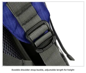 Sturdy buckle on the shoulder strap of the outdoor backpack for adjustable length