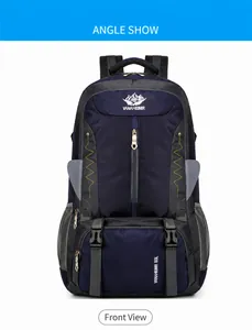 Close-up of a 60L outdoor hiking backpack with Vanaheimr logo and adjustable straps