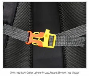 Macro-opname van de borstbandgesp van de outdoor rugzak met nylon weefsel
