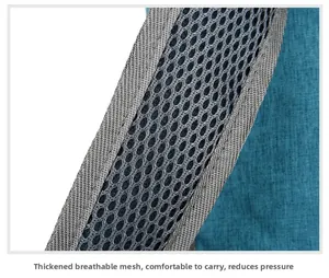 Detail van dikke ademende mesh-vulling op de schouderbanden van de wandelrugzak