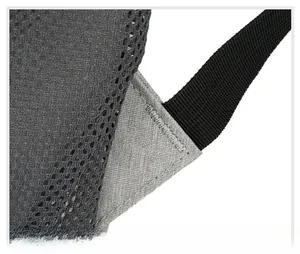 Detail of reinforced stitching on the breathable mesh shoulder straps of this cooler backpack